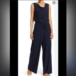 Vince Camuto Deep Blue Sleeveless Jumpsuit size 2X